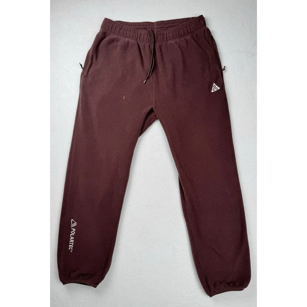Nike ACG Polartec Fleece Pants CV0658-227 Men's Large Dark Wine Burgundy
